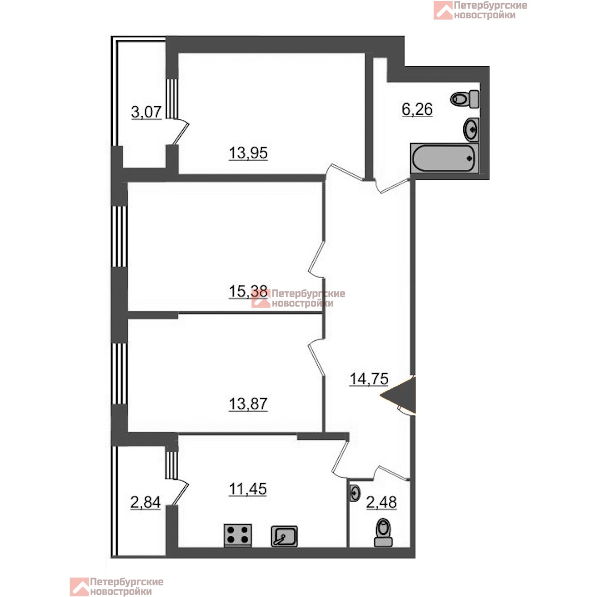 Кв 81. Планировка квартиры 81 кв.м.